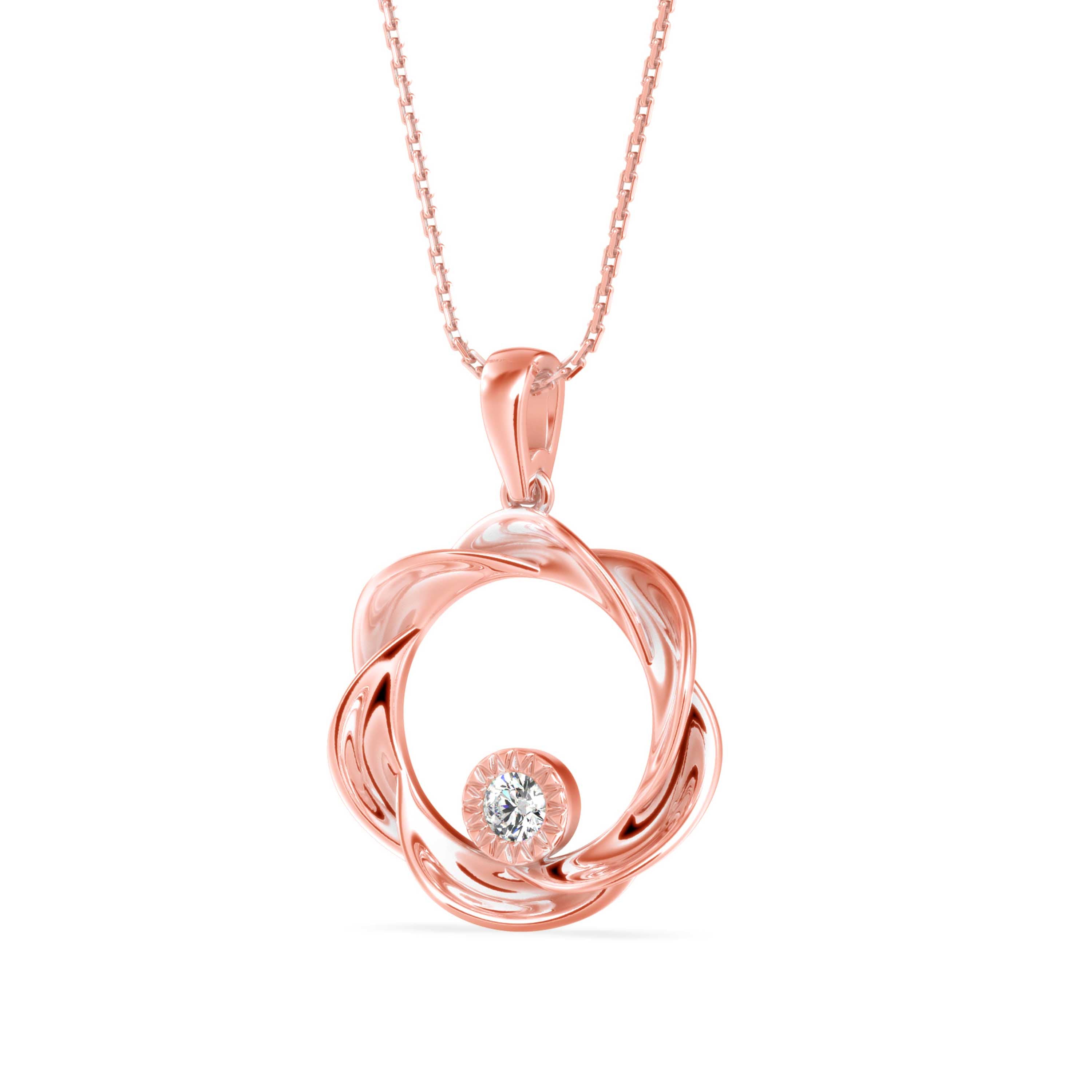 Viola Charm Diamond pendant-Rose Gold