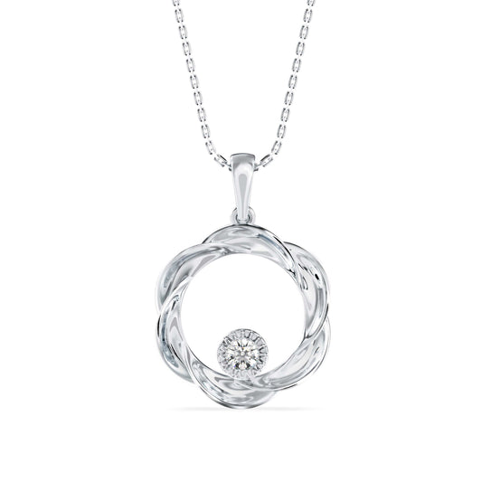 Viola Charm Diamond pendant- Silver