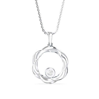 Viola Charm Diamond pendant- Silver