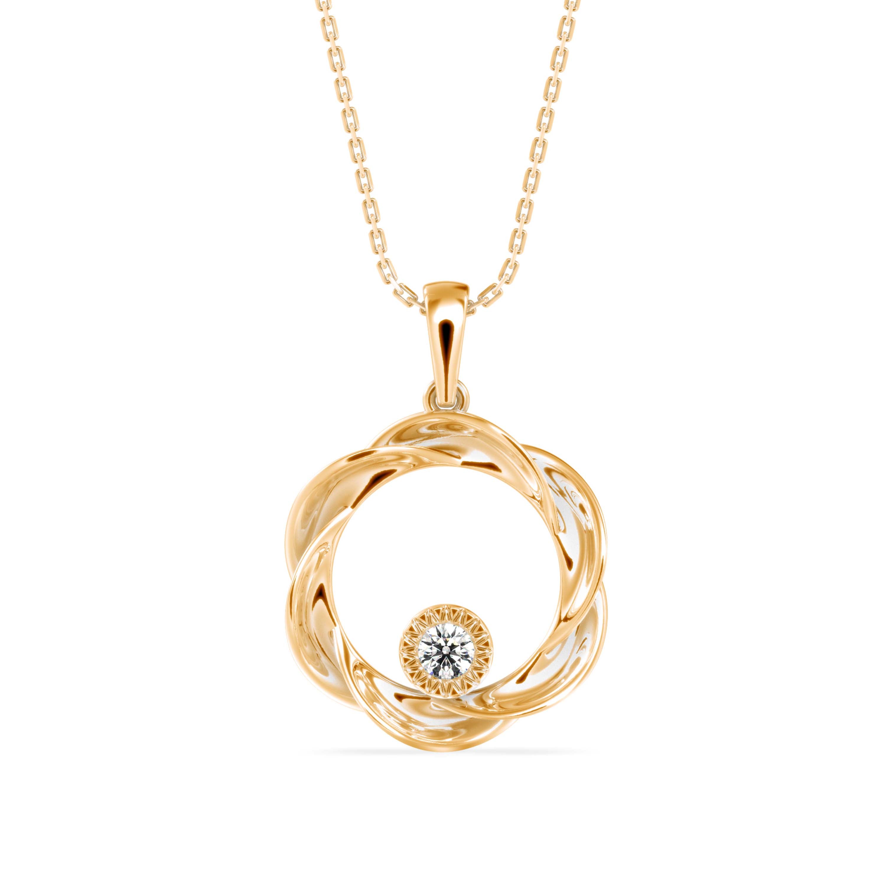 Viola Charm Diamond pendant- Golden