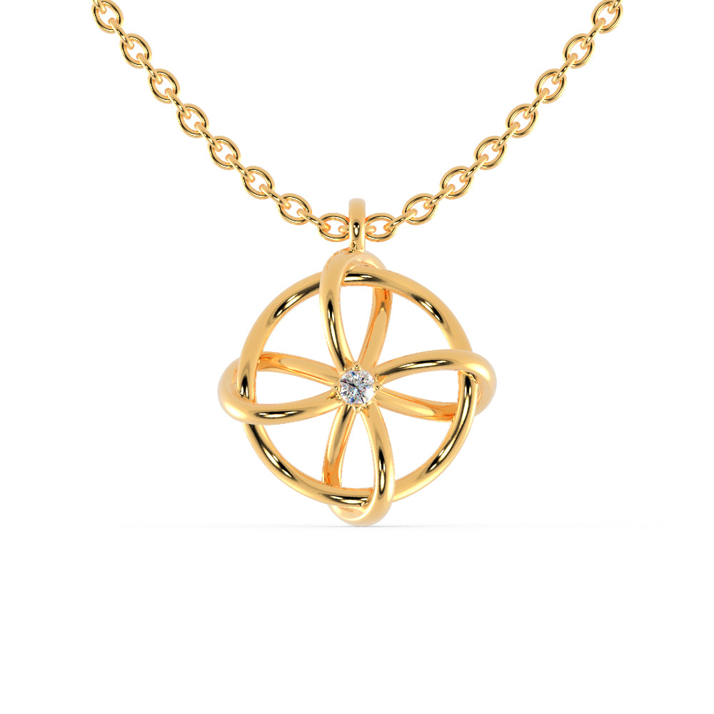 Zodiac Diamond Pendant- Golden