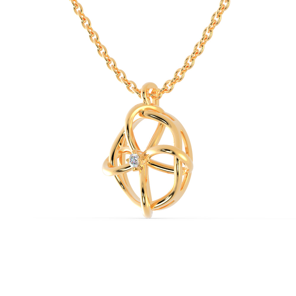Zodiac Diamond Pendant- Golden
