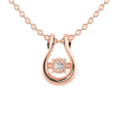 Gyrate Round Diamond Pendant- Rose Gold