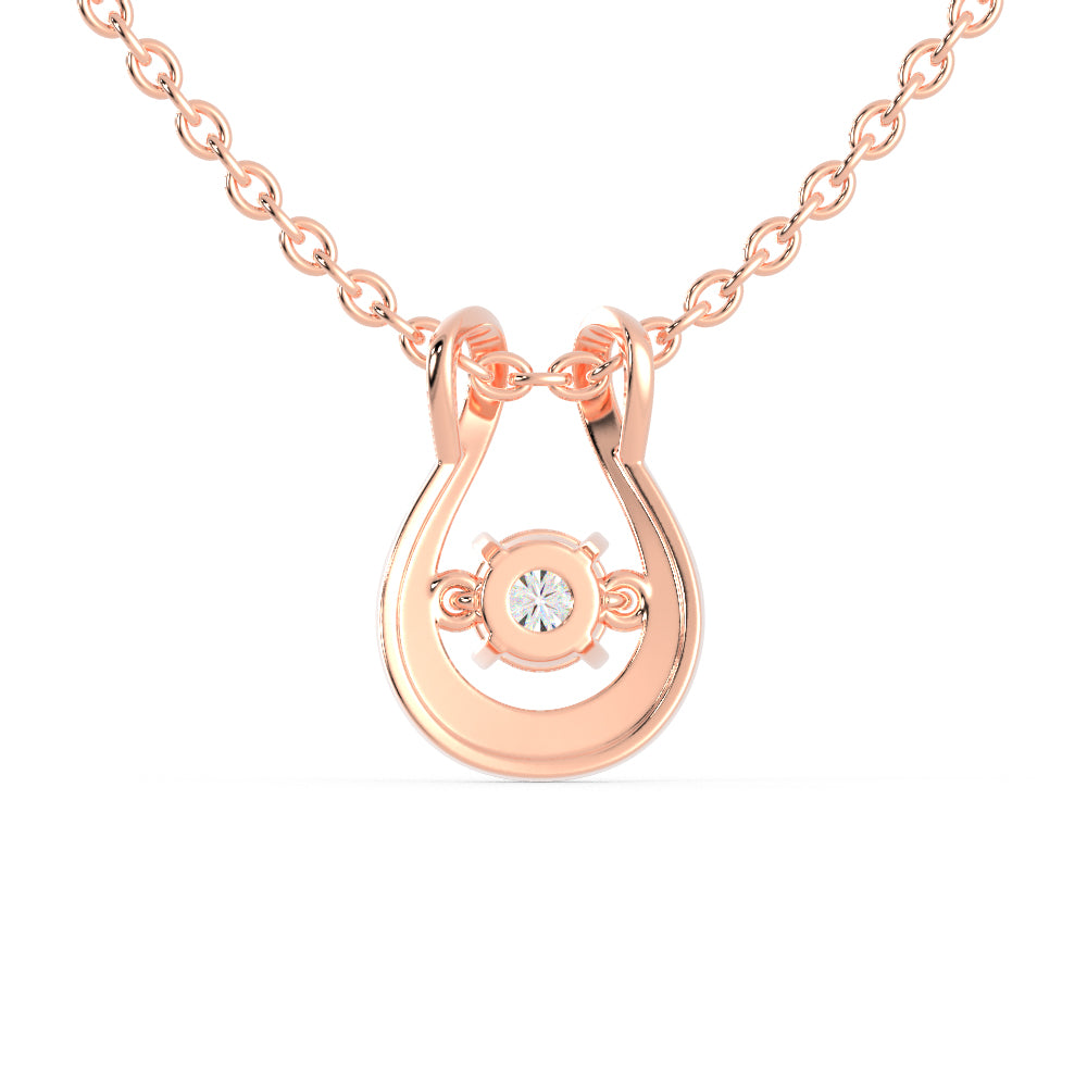 Gyrate Round Diamond Pendant- Rose Gold