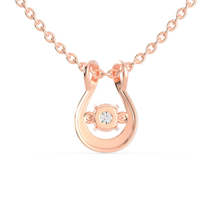 Gyrate Round Diamond Pendant- Rose Gold
