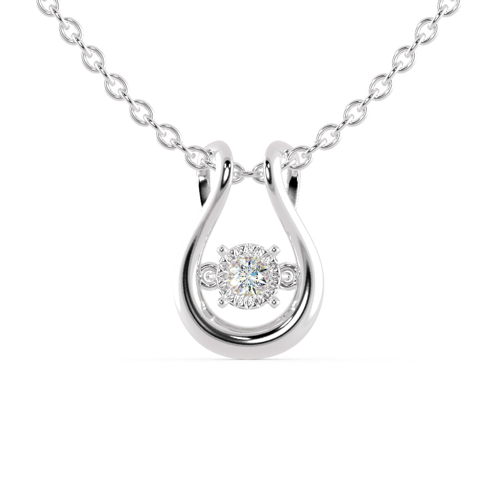 Gyrate Round DIamond Pendant- Silver