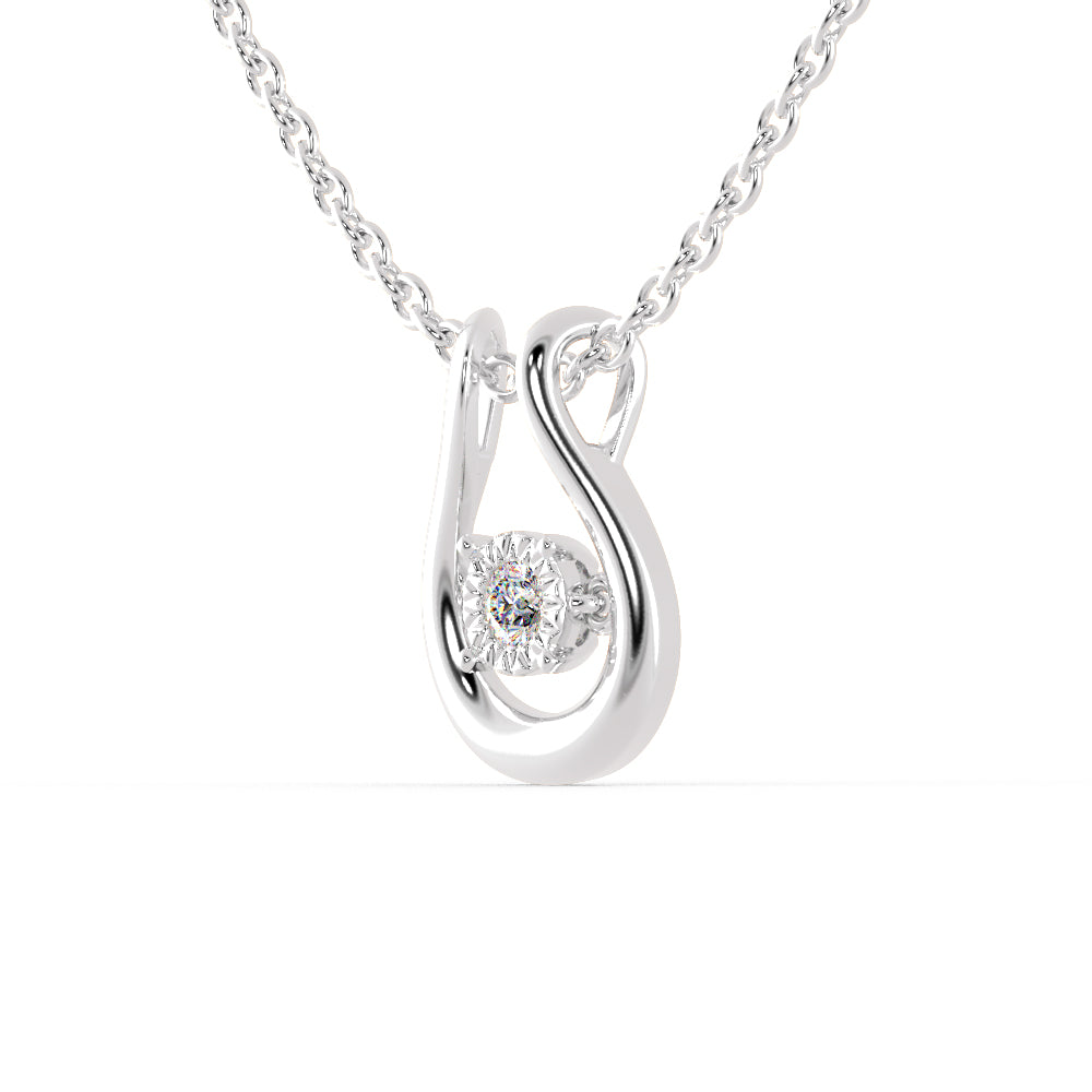 Gyrate Round DIamond Pendant- Silver