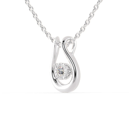 Gyrate Round DIamond Pendant- Silver