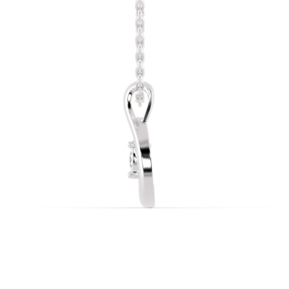 Gyrate Round DIamond Pendant- Silver