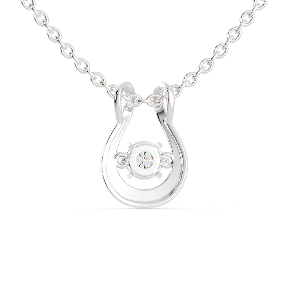 Gyrate Round DIamond Pendant- Silver