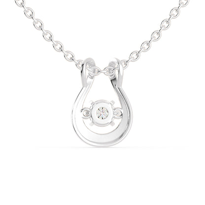 Gyrate Round DIamond Pendant- Silver