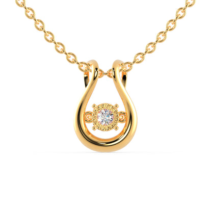 Gyrate Round Diamond Pendant- Golden