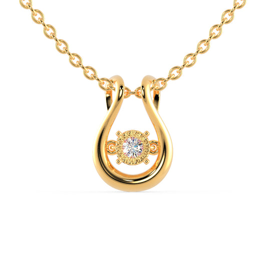 Gyrate Round Diamond Pendant- Golden