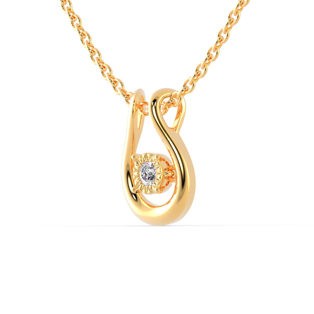 Gyrate Round Diamond Pendant- Golden