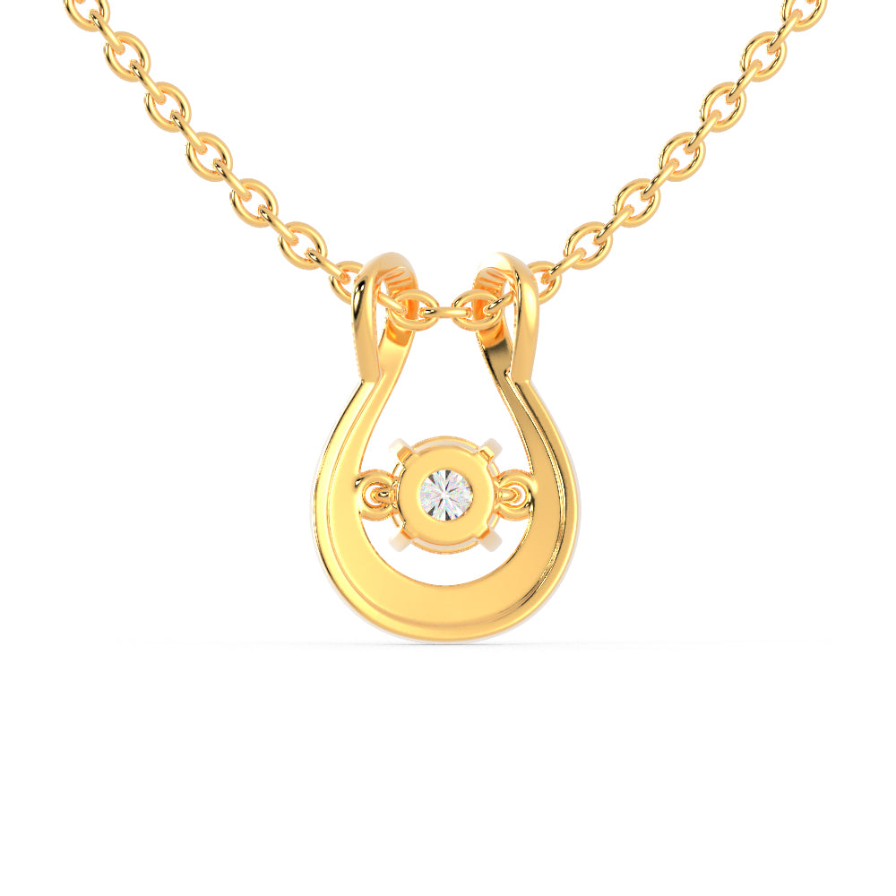 Gyrate Round Diamond Pendant- Golden