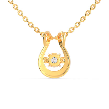 Gyrate Round Diamond Pendant- Golden