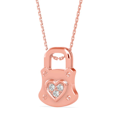 Yoke Heart Diamond Pendant-Rose Gold