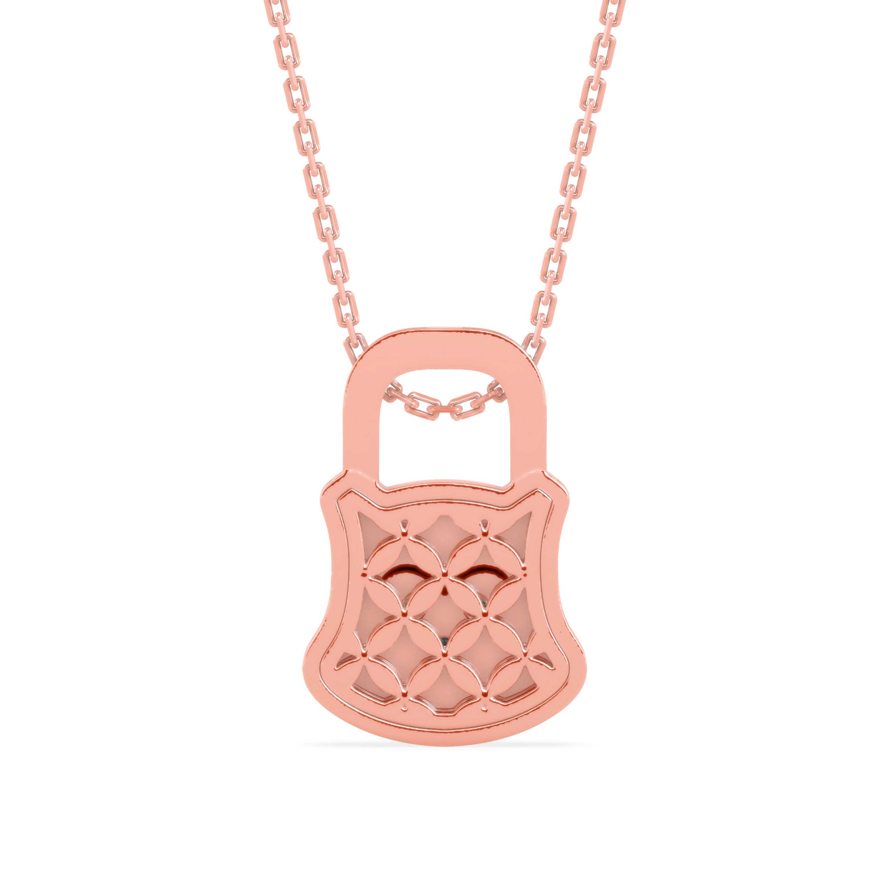 Yoke Heart Diamond Pendant-Rose Gold