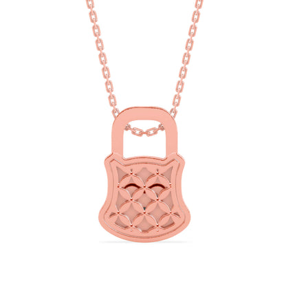 Yoke Heart Diamond Pendant-Rose Gold
