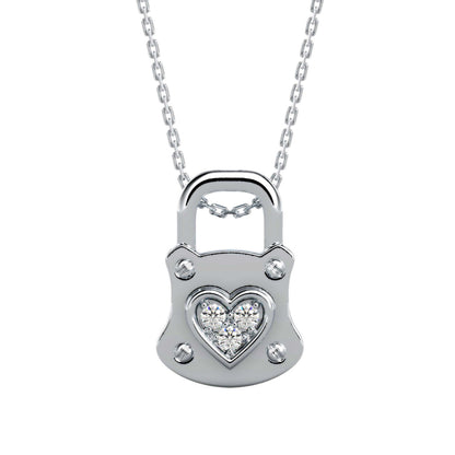 Yoke Heart Diamond Pendant-Silver