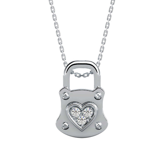 Yoke Heart Diamond Pendant-Silver