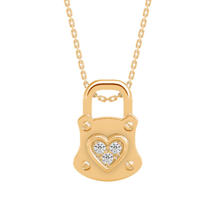 Yoke Heart Diamond Pendant- Golden