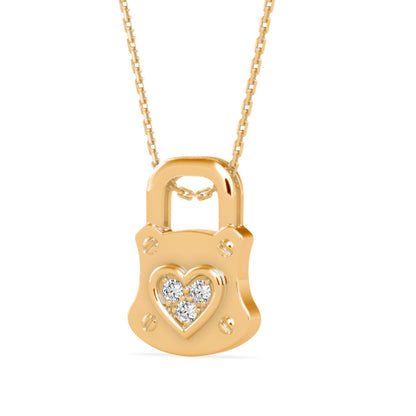 Yoke Heart Diamond Pendant- Golden