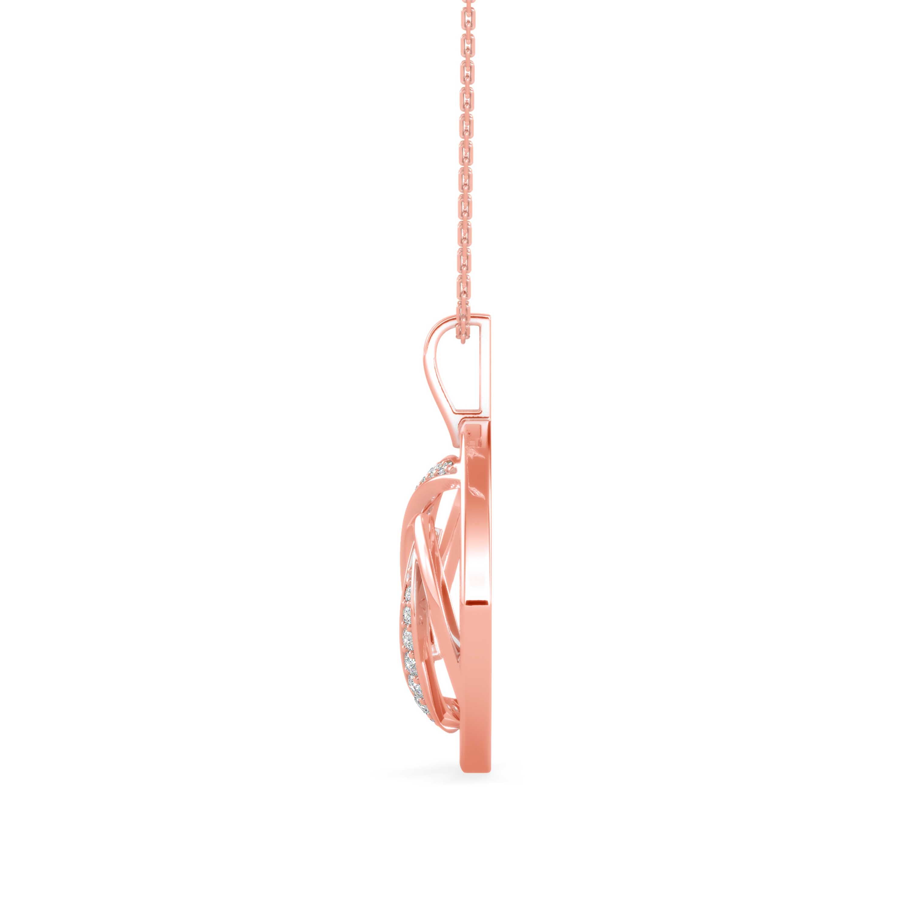 Slant Diamond Pendant-Rose Gold