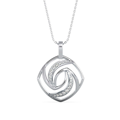 Slant Diamond Pendant-silver