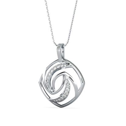 Slant Diamond Pendant-silver