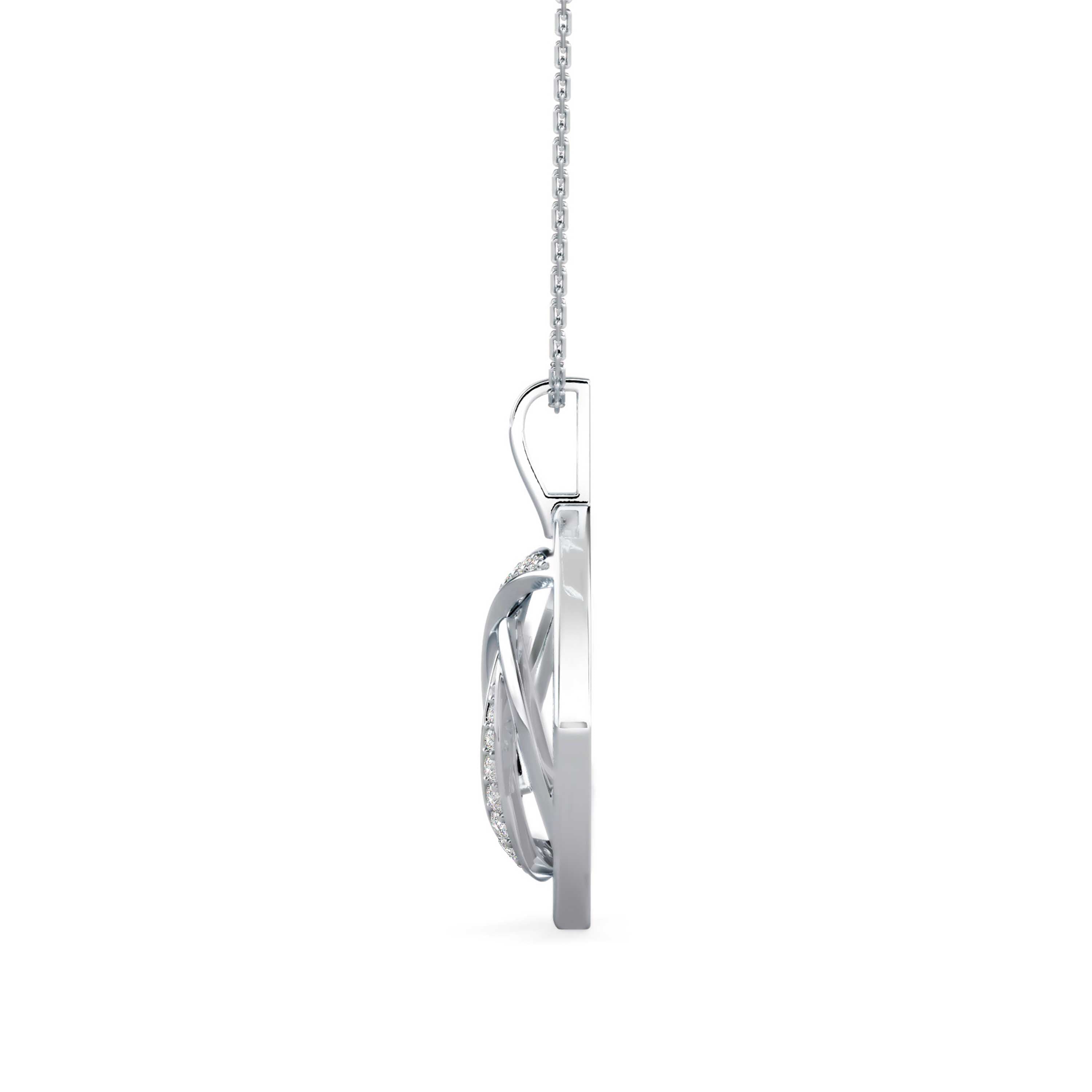 Slant Diamond Pendant-silver