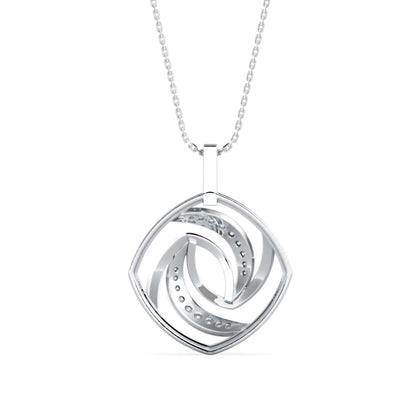 Slant Diamond Pendant-silver