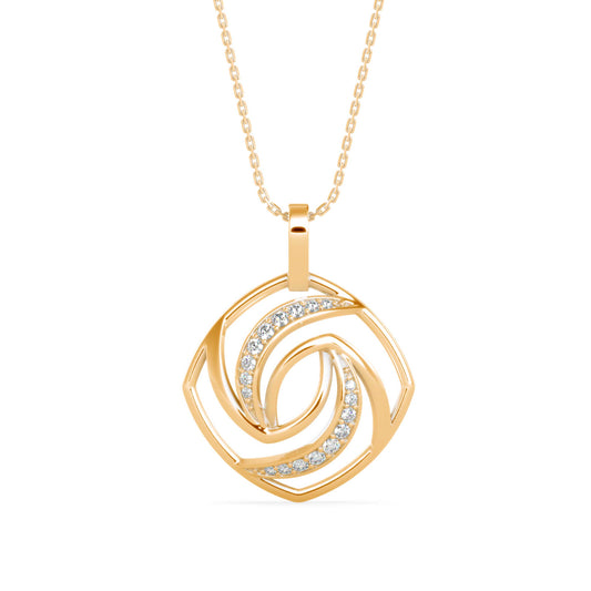 Slant Diamond Pendant- Golden