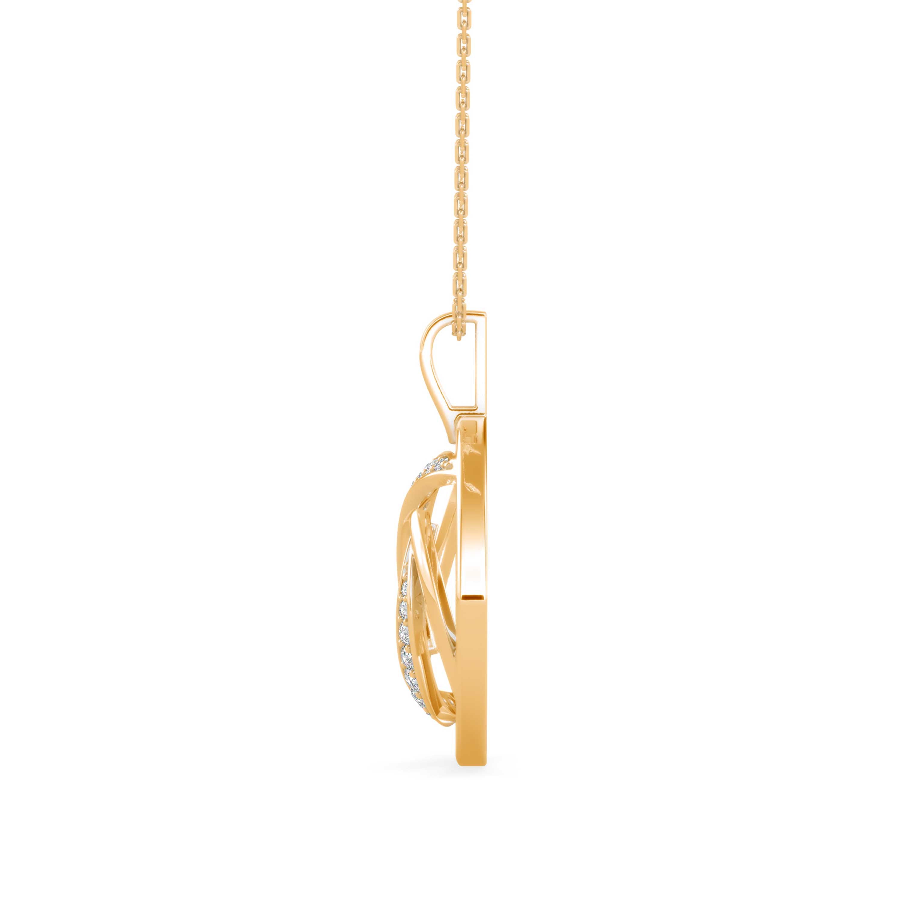 Slant Diamond Pendant- Golden