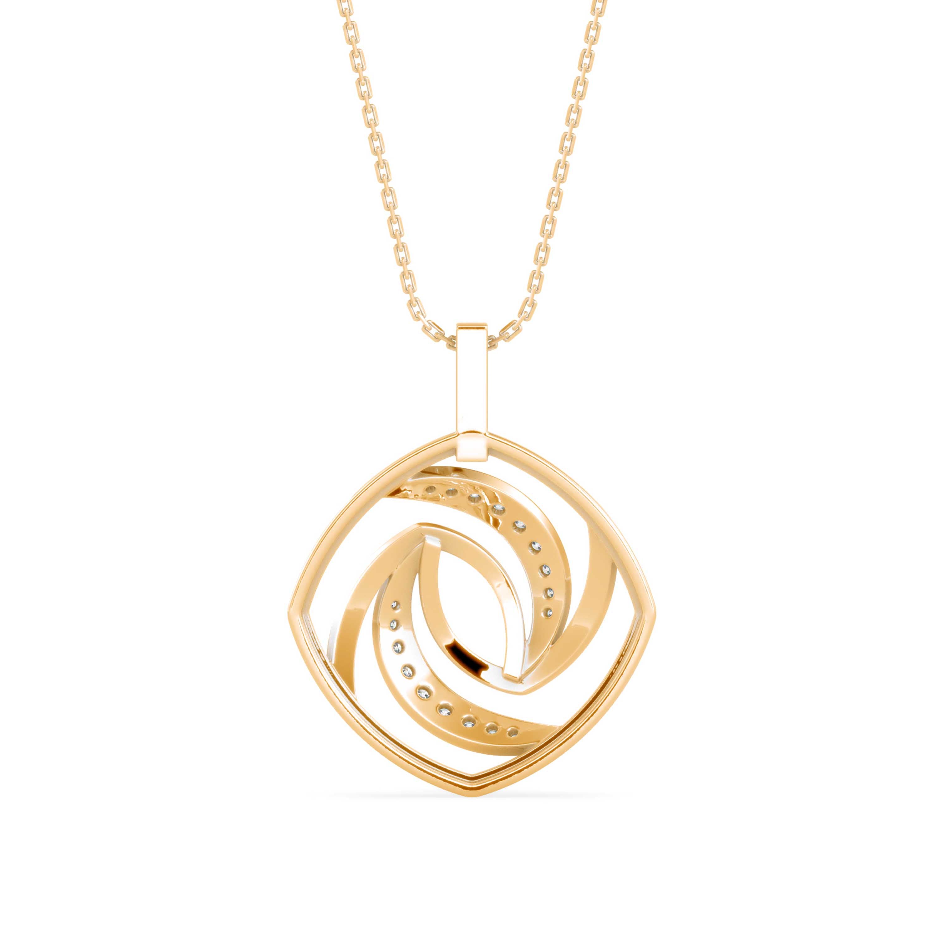 Slant Diamond Pendant- Golden