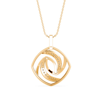 Slant Diamond Pendant- Golden