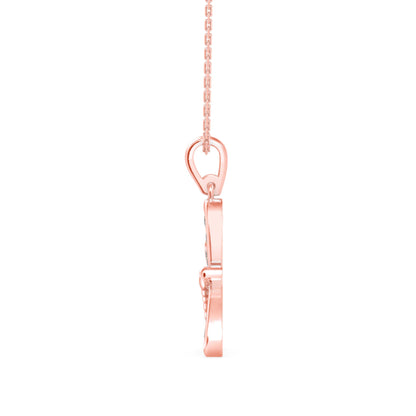 Zoea Charm Diamond Pendant-Rose Gold