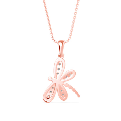 Zoea Charm Diamond Pendant-Rose Gold