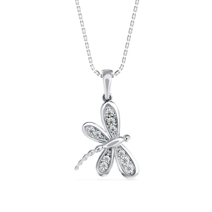 Zoea Charm Diamond Pendant-silver