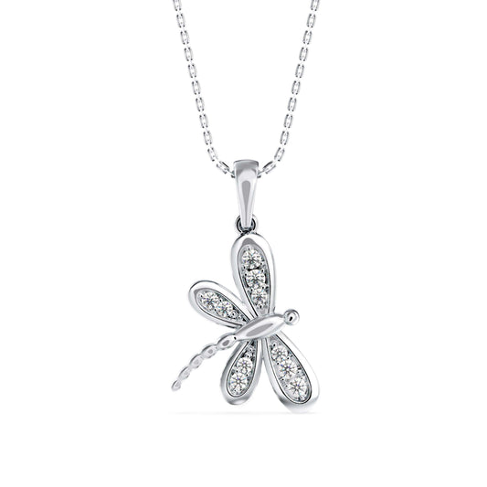 Zoea Charm Diamond Pendant-silver