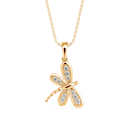 Zoea Charm Diamond Pendant- Golden