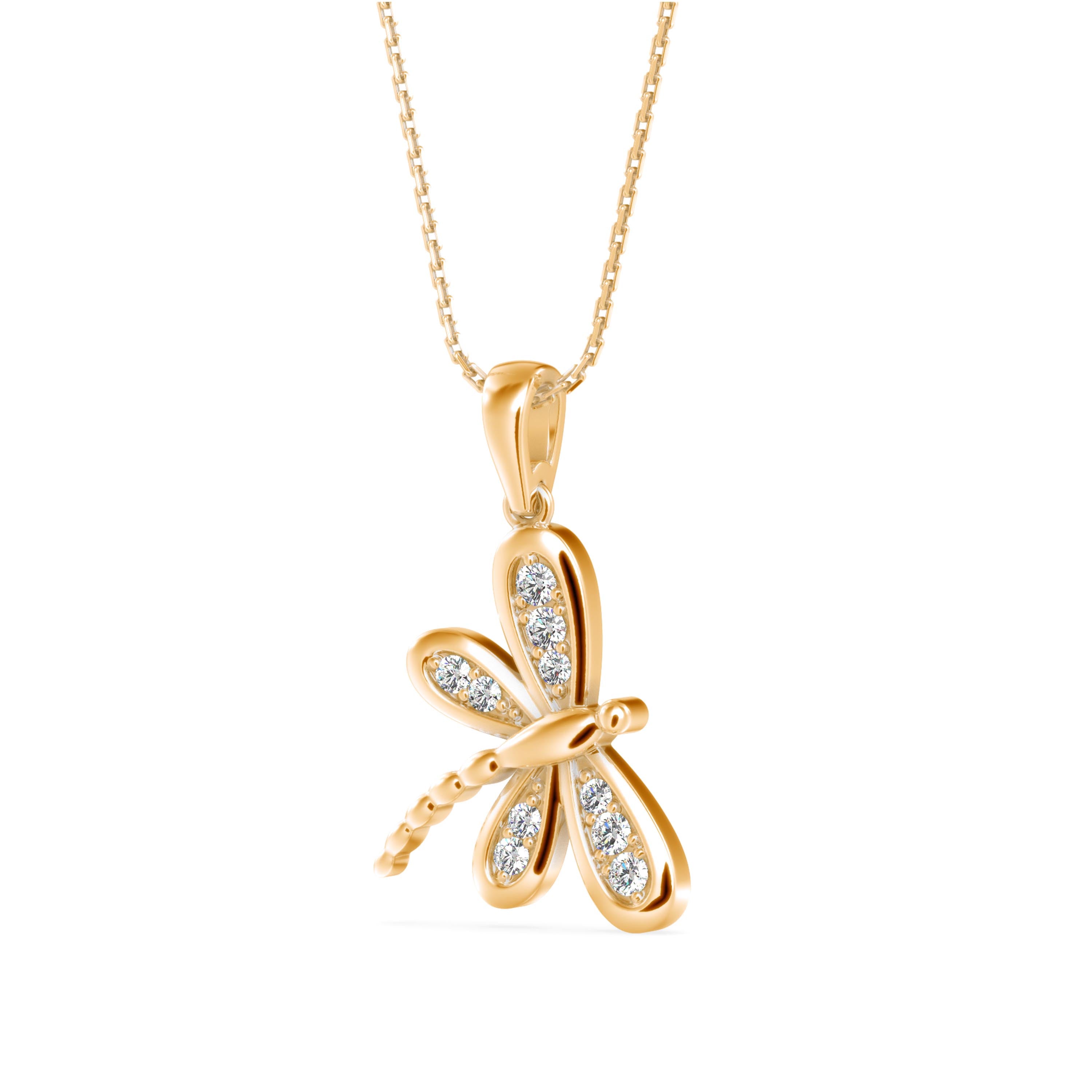 Zoea Charm Diamond Pendant- Golden