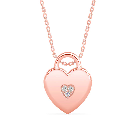 Exalt Heart Diamond Pendant-Rose Gold