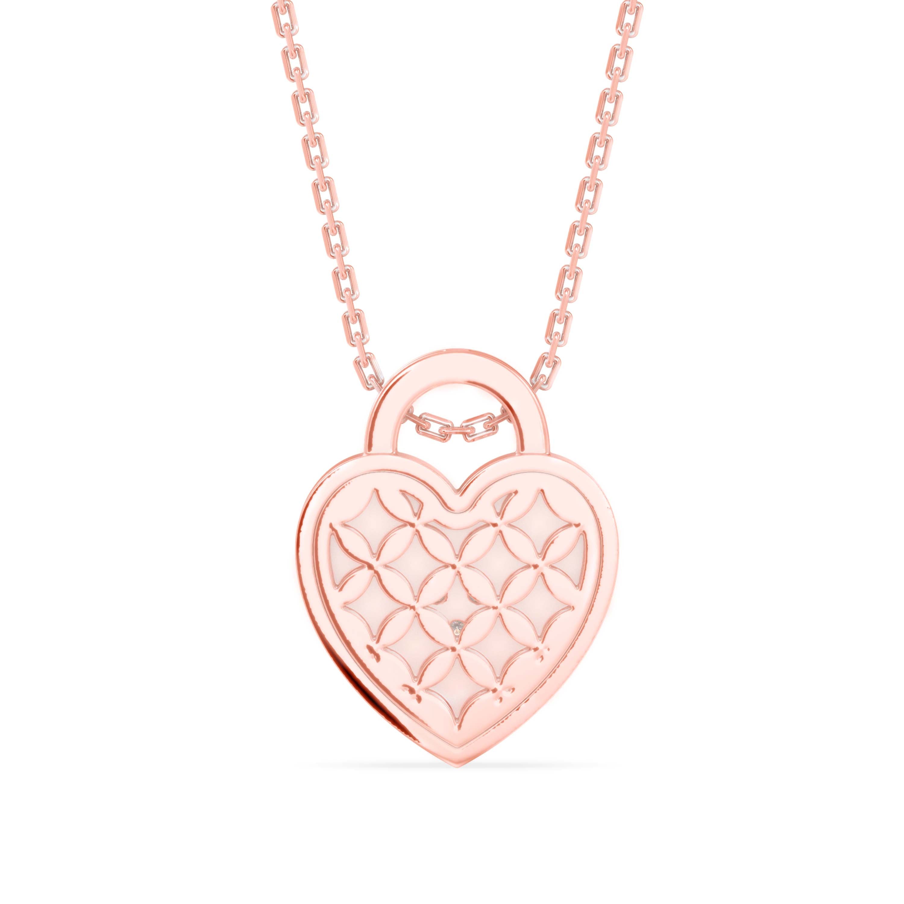 Exalt Heart Diamond Pendant-Rose Gold