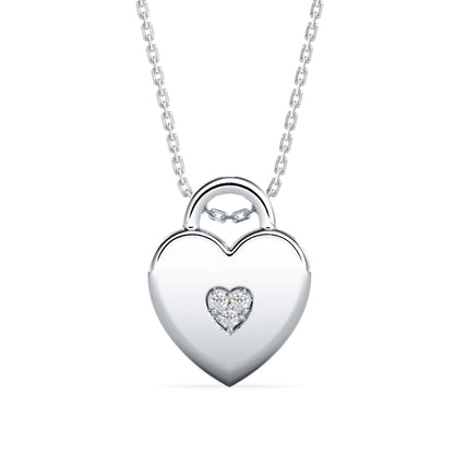 Exalt Heart Diamond Pendant-Sliver