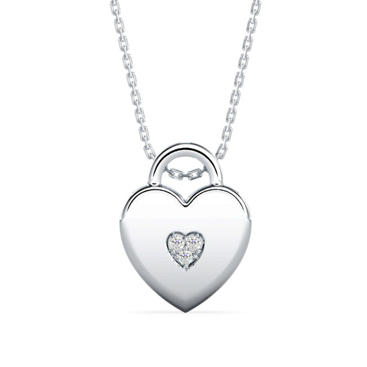 Exalt Heart Diamond Pendant-Sliver