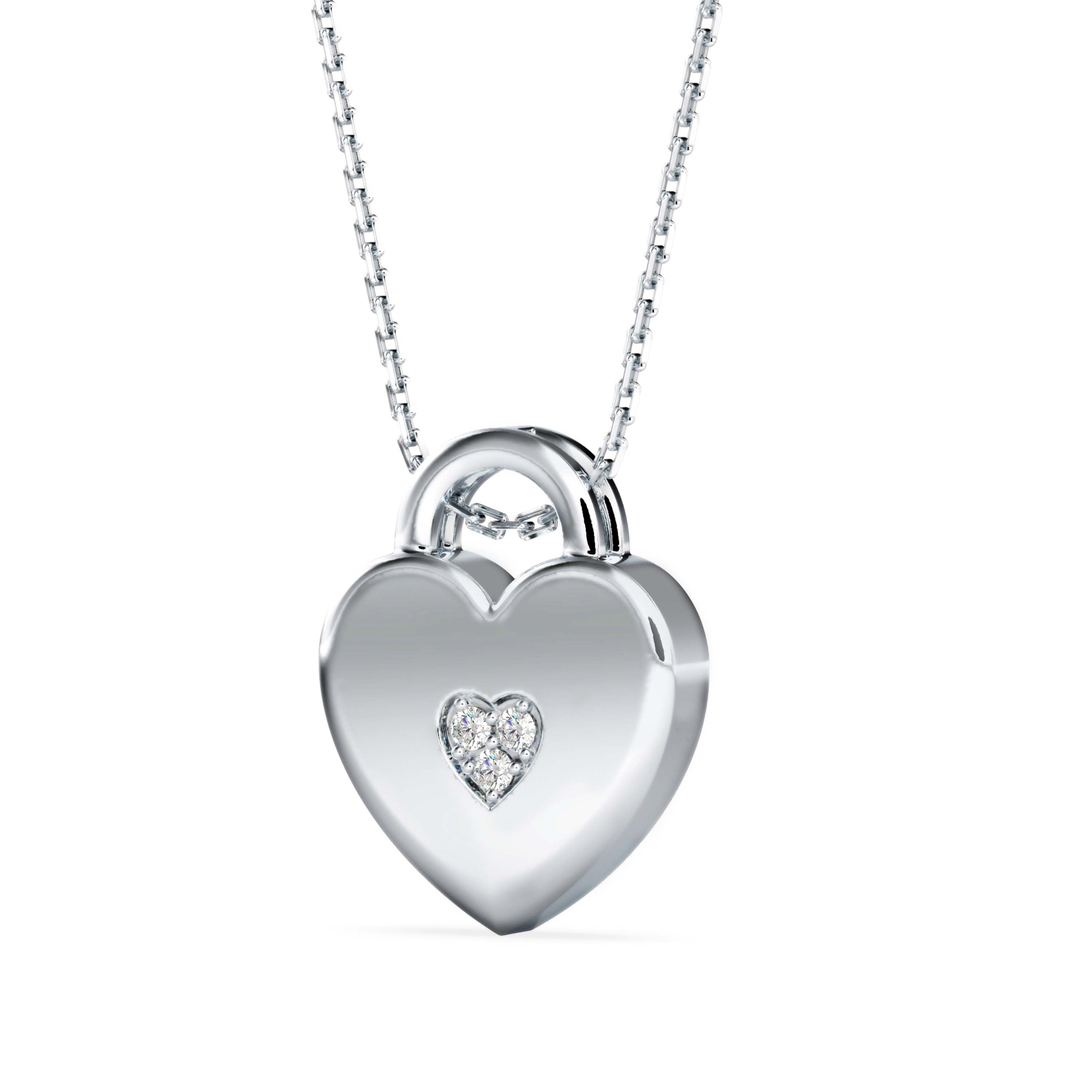 Exalt Heart Diamond Pendant-Sliver