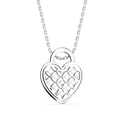 Exalt Heart Diamond Pendant-Sliver