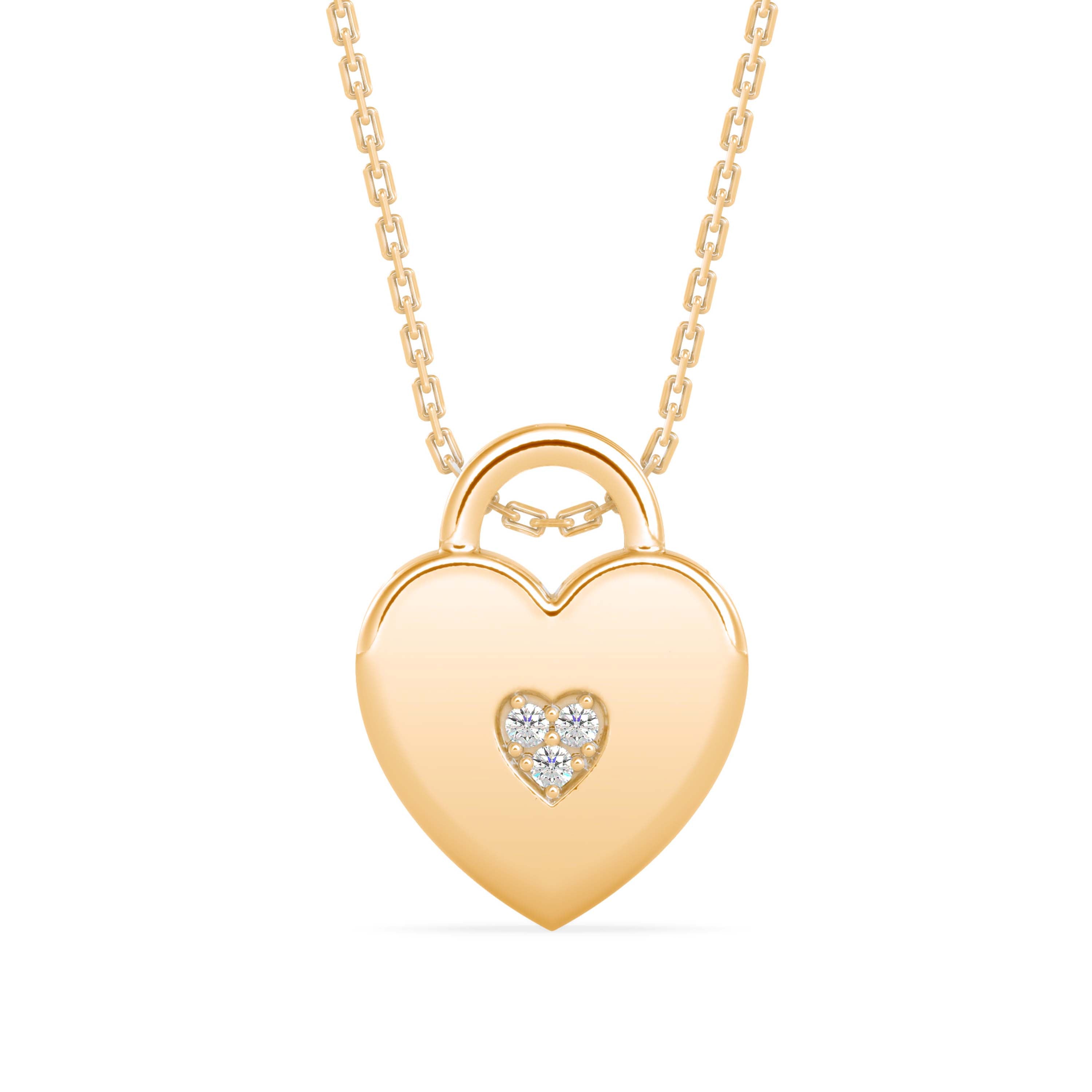 Exalt Heart Diamond Pendant- Golden