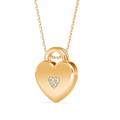 Exalt Heart Diamond Pendant- Golden